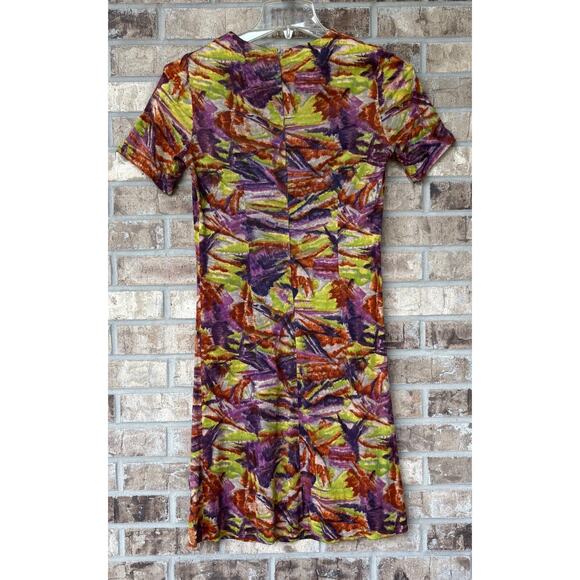 Vintage 60s 70s Tie Dye Midi Dress Psychedelic Boho Hippie Handmade Size S - Picture 1 of 10